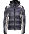 T9611 9611 Tee Jays Ladies Crossover Hooded Padded Outdoor Jacket Space Grey / Grey melange colour image
